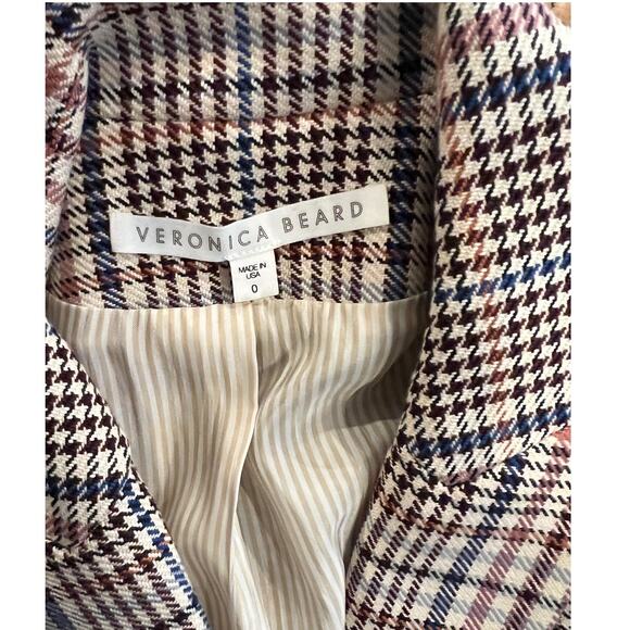 Veronica Beard Diego Dickey Double Breasted Houndstooth Blazer Size 0 - Picture 9 of 11